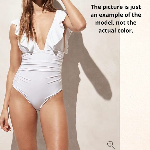 J.Crem Ruched Ruffle One Piece Swimsuit Fucsia Size 2‎ BP222 - Picture 9 of 10